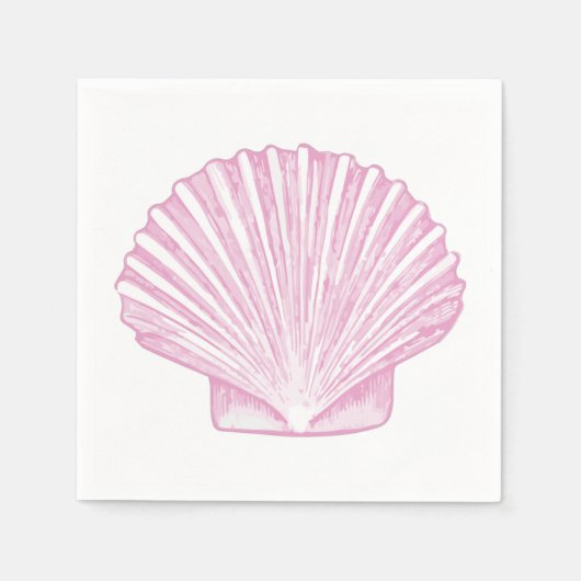 Roze Sint-Jacobsschelp Kust Servet (Voorkant)
