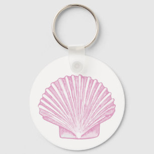 Roze Sint-Jacobsschelp Kust Sleutelhanger