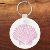 Roze Sint-Jacobsschelp Kust Sleutelhanger (Achterkant)