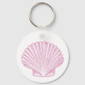 Roze Sint-Jacobsschelp Kust Sleutelhanger (Achterkant)