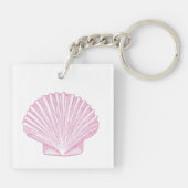 Roze Sint-Jacobsschelp Kust Sleutelhanger (Achterkant)