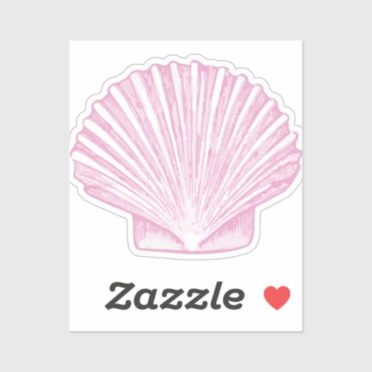 Roze Sint-Jacobsschelp Kust Sticker (Vel)