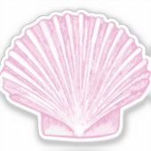 Roze Sint-Jacobsschelp Kust Sticker (Voorkant)