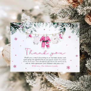 Roze Sinterklaas Baby Kerst Baby Shower Bedankt Kaart