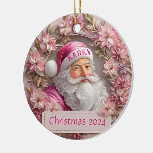 Roze Sinterklaas Gepersonaliseerd Ornament (Links)