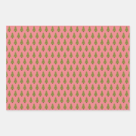 Roze Sinterklaas Kerstmis Wrapping Papier Inpakpapier Vel (Voorkant 2)