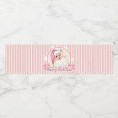 Roze Sinterklaas Victoriaans Shabby Waterfles Etiket (Enkel label)