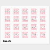 Roze Sip en zie Baby shower envelopverzegeling Vierkante Sticker (Vel)