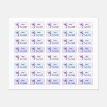 Roze Sirene Kinderen Naam Kleding School Labels