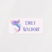 Roze Sirene Kinderen Naam Kleding School Labels (Design 1)
