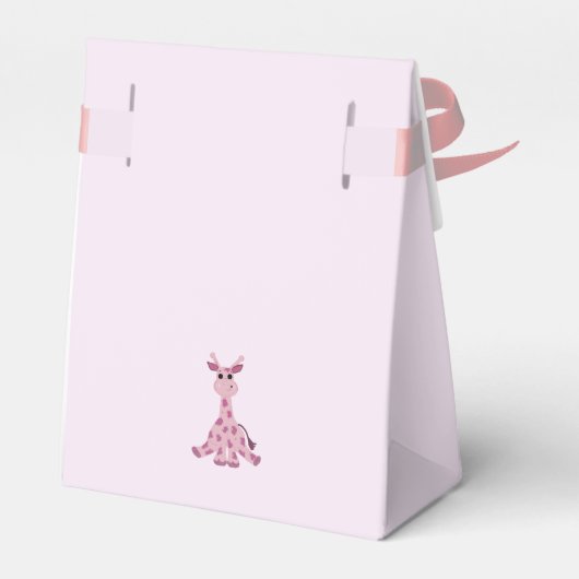 Roze Sitting Giraffe Bedankdoosjes (Achterkant)