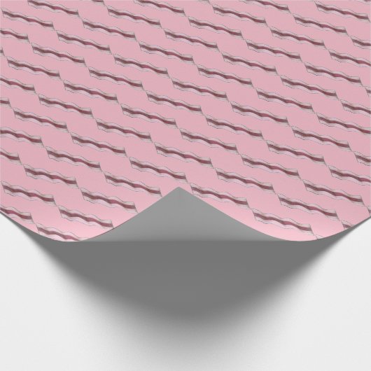 Roze Sizzling Bacon Breakfast Food Fried Vlees Cadeaupapier (Hoek)