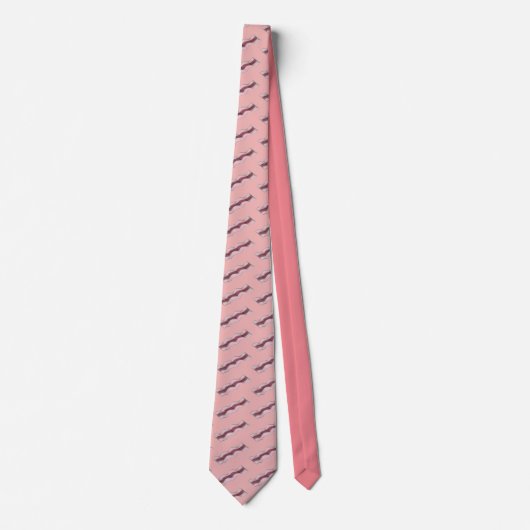 Roze Sizzling Bacon Strips Breakfast Food Stropdas (Voorkant)