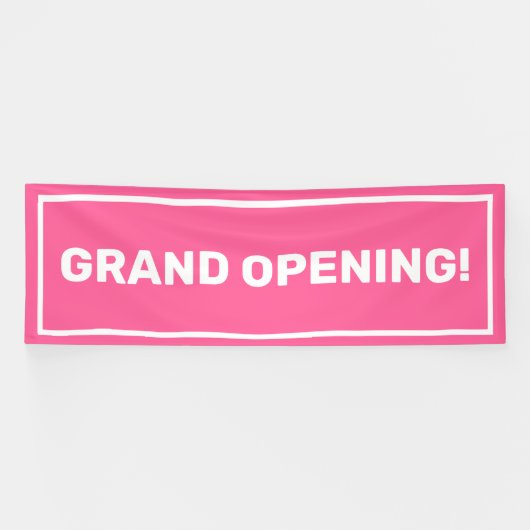 Roze sjabloon grand opening business banner (Horizontaal)
