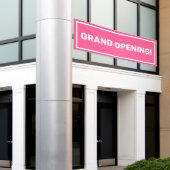 Roze sjabloon grand opening business banner (Buitenkant Gebouw)