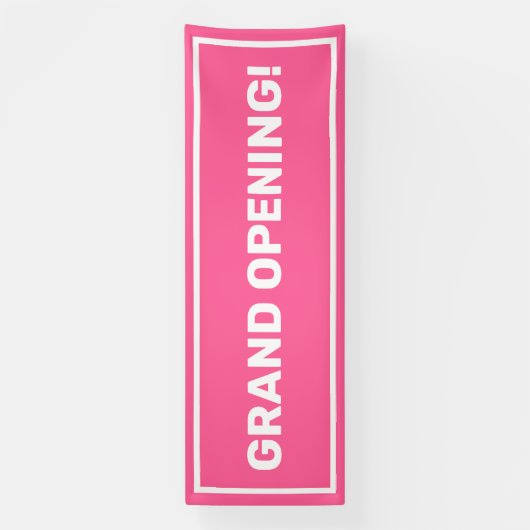 Roze sjabloon grand opening business banner (Verticaal)