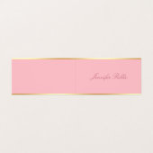 Roze Sjabloon Modern Goud Elegant Handschrift Teks Visitekaartje (Buitenkant ongevouwen)