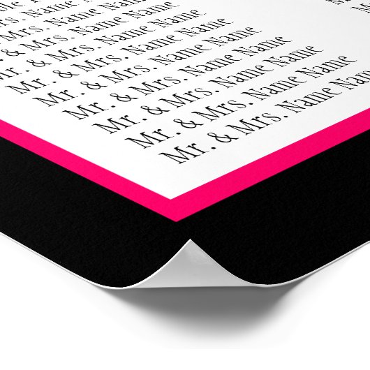 Roze Sjabloon Monogram bruiloft Poster (Hoek)