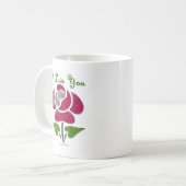 Roze sjabloon roos Ik hou van jou Koffiemok (Voorkant links)