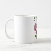 Roze sjabloon roos Ik hou van jou Koffiemok (Links)