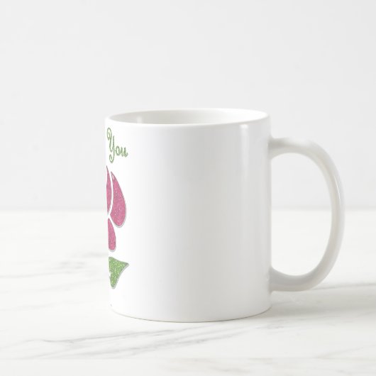 Roze sjabloon roos Ik hou van jou Koffiemok (Rechts)