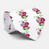 Roze sjabloon Roos Ik hou van jou Stropdas (Opgerold)