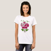 Roze sjabloon roos Ik hou van jou T-shirt (Voorkant volledig)