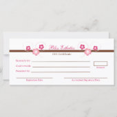 Roze Sjabloon Sakura Gift Certificate (Voorkant)