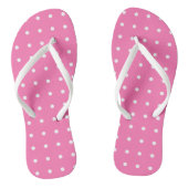 Roze Sjabloon Witte Stippen Roze Patroonontwerp Teenslippers (Voetbed)
