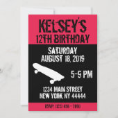 Roze skateboard Birthday, Schaats board, Girl Kaart (Voorkant)