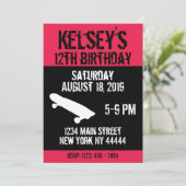 Roze skateboard Birthday, Schaats board, Girl Kaart (Staand voorkant)