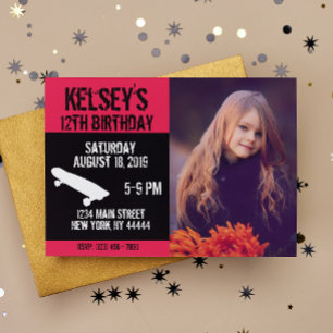 Roze skateboard Birthday, Schaats board, Girl Kaart