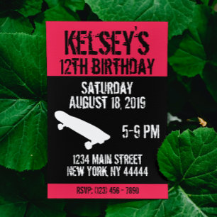 Roze skateboard Birthday, Schaats board, Girl Kaart