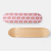 Roze skateboard dek van het Varkenspieontwerp (Horizontaal)