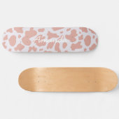 Roze skateboard koe print girly rodeo (Horizontaal)