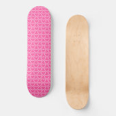 Roze Skateboard met hart - Uw kleuren of tekst (Voorkant)