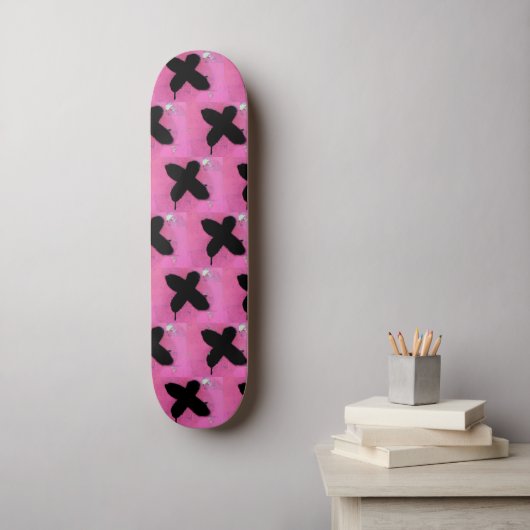 Roze skateboard. persoonlijk skateboard (Muurkunst)