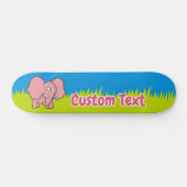 Roze skateboard van de cartoon van olifanten (Horizontaal)