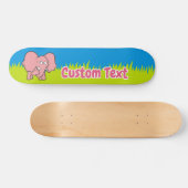 Roze skateboard van de cartoon van olifanten (Horizontaal)