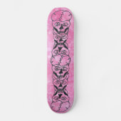 roze skateboard van de schedel, duivel (Voorkant)