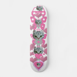 roze skateboard van schattig kat