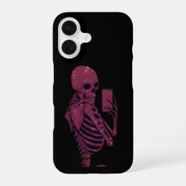 Roze Skelet Selfie  iPhone 16 Hoesje