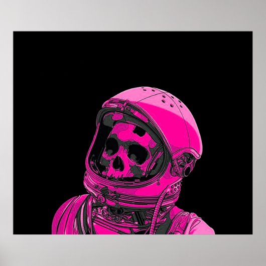 Roze Skeleton Astronaut Poster (Voorkant)