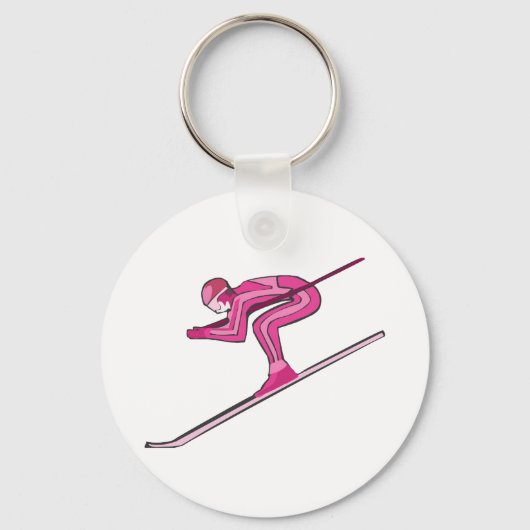 Roze Ski Fast Sleutelhanger (Voorkant)