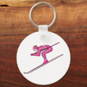 Roze Ski Fast Sleutelhanger (Voorkant)