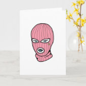 Roze skimasker kaart (Gele Bloem)