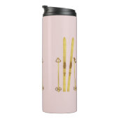 Roze ski's en polen |  ski-illustratie thermosbeker (Geroteerd rechts)