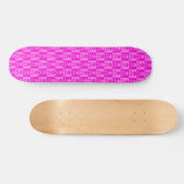 Roze Skull Checkerboard Skateboard (Horizontaal)