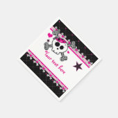 Roze Skull Crossbones & Hearts Party Servetten (Hoek)