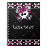 Roze Skull Crossbones & Notitieboek journal (Voorkant)